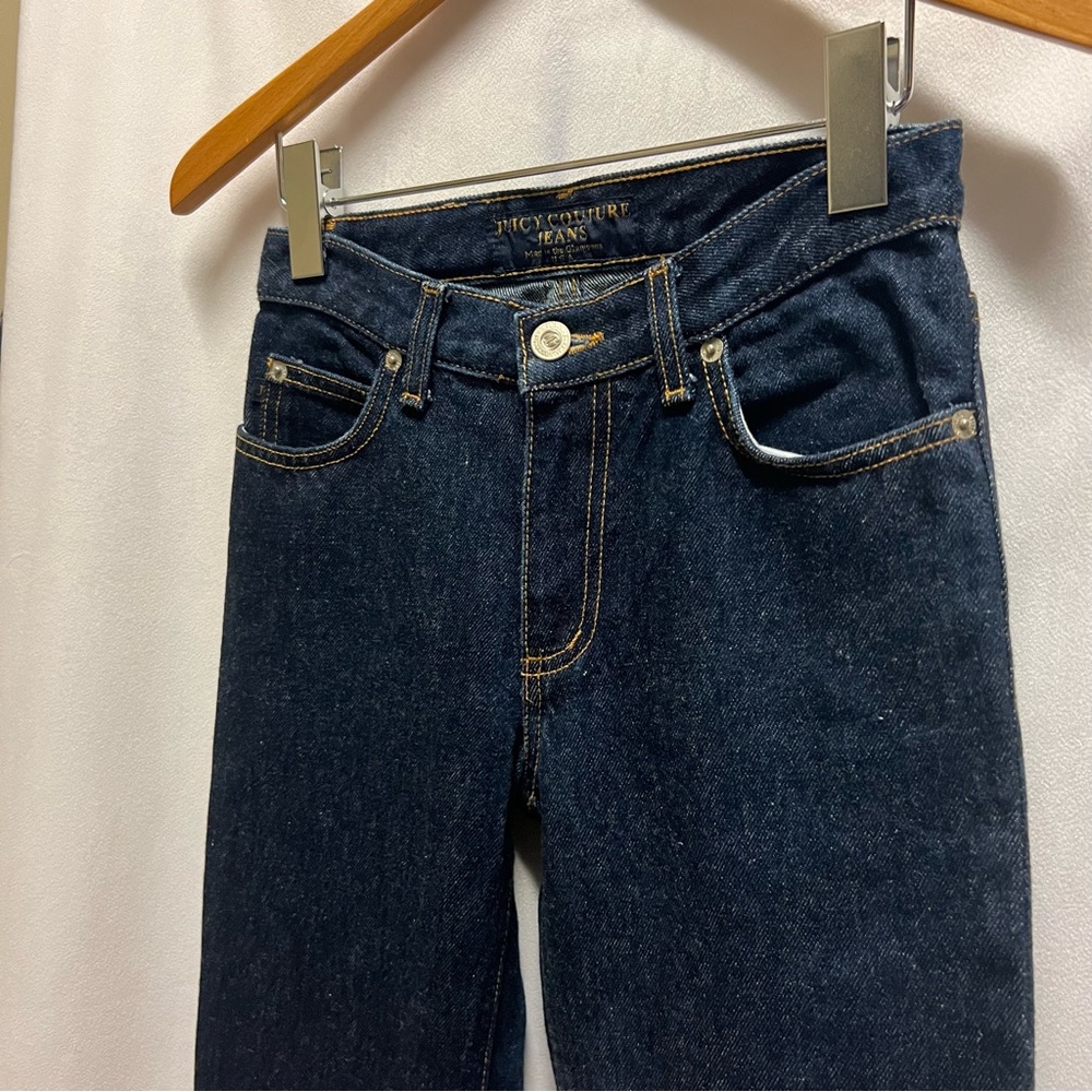 Juicy Couture Women’s Low Rise Dark Denim Boot Cut Jeans Pants - Picture 3 of 9